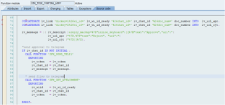 ABAP function module handling the Telegram approval callback